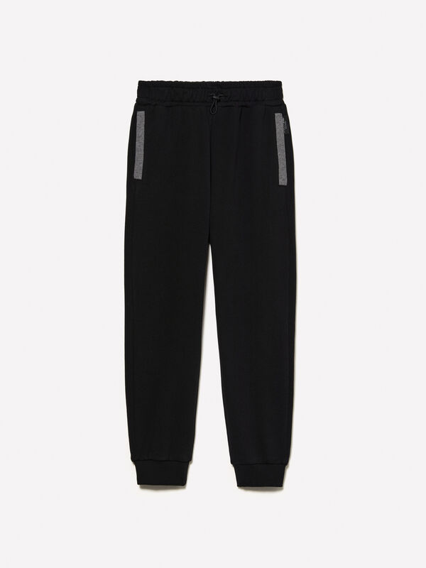 Joggers aus Sweat in Schwarz mit Kontrast - hosen für jungen | Sisley Young