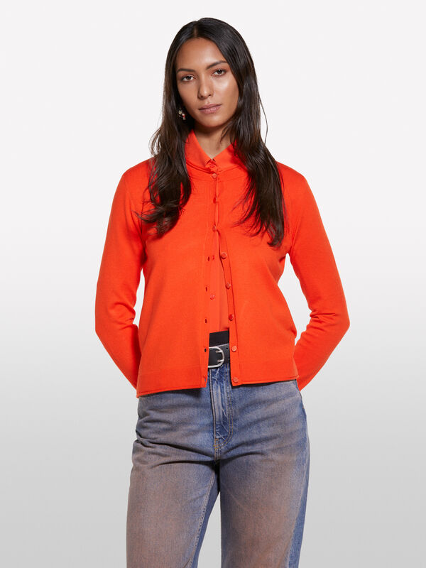 Cardigan regular fit in orange - cardigans für damen | Sisley