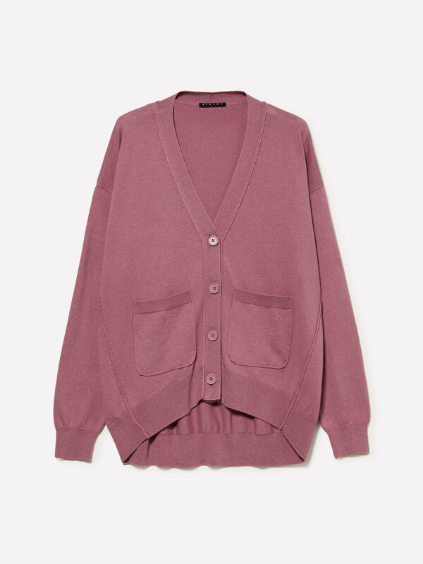 Lila Oversize-Strickjacke - cardigans für damen | Sisley