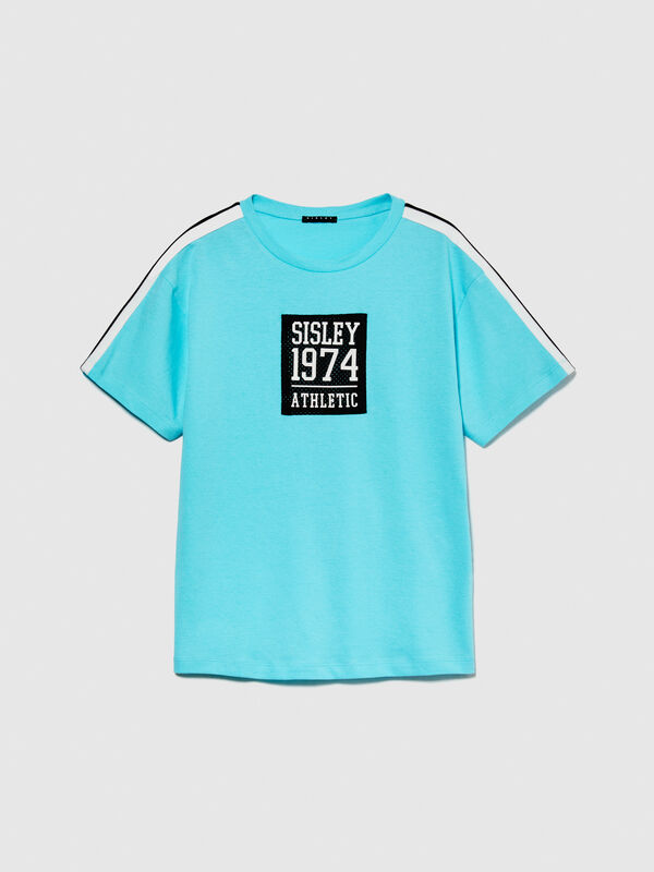 T-Shirt mit Einsatz im Kontrast - kurzärmeliges t-shirt für jungen | Sisley Young