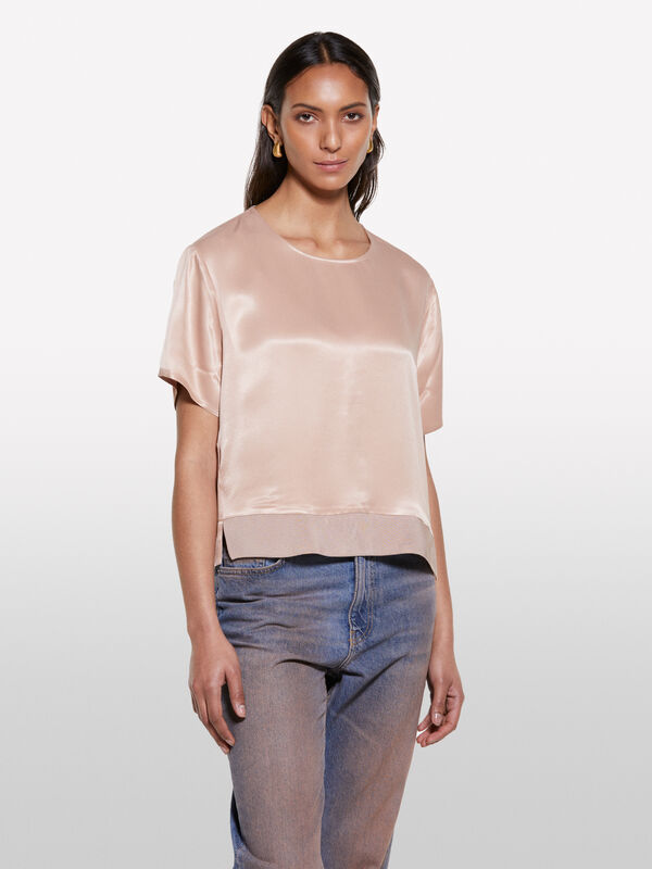 Bluse in braunem Satin - blusen für damen | Sisley