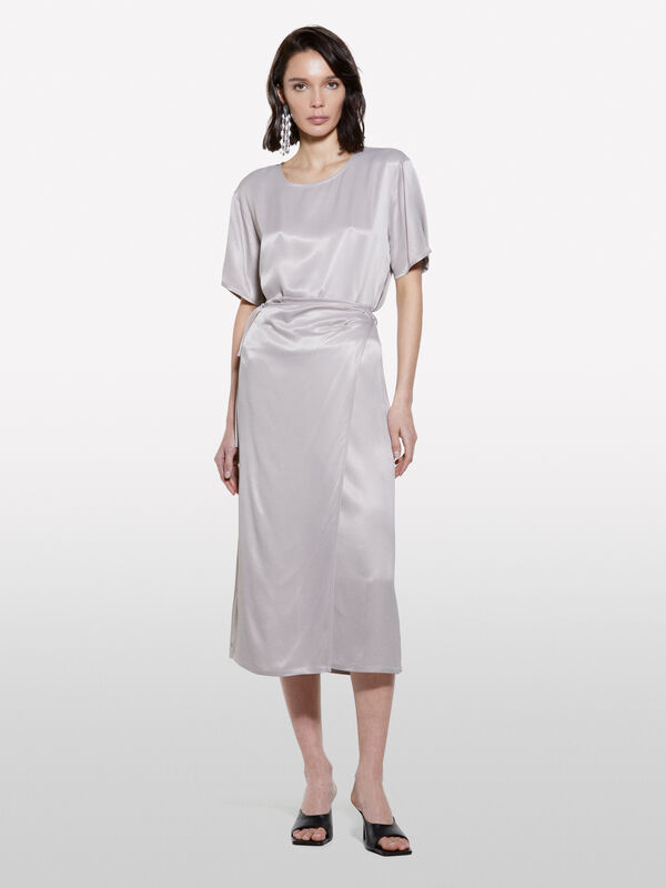 Graue Satinbluse - blusen für damen | Sisley