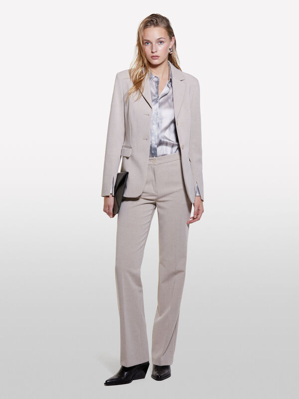 Beiger Blazer slim fit - blazer für damen | Sisley
