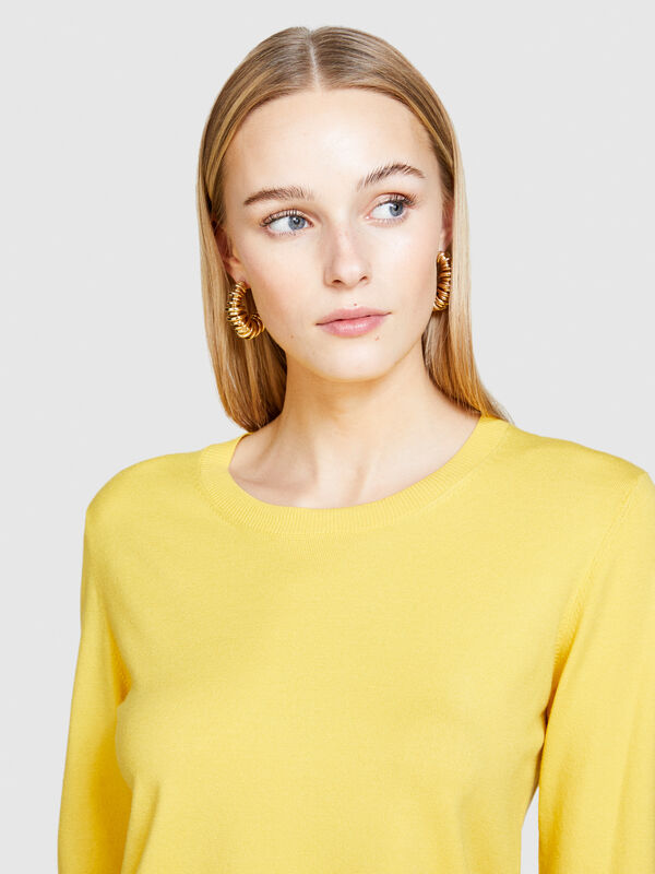 Einfarbiger Pullover - rundhalspullover für damen | Sisley