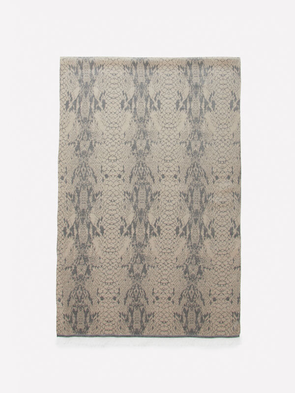 Brauner Jacquard-Schal - schals und foulards für damen | Sisley