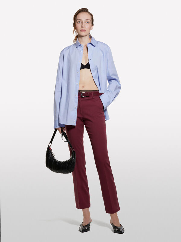 Burgunderrote Flare-Fit-Hose - flare hosen für damen | Sisley