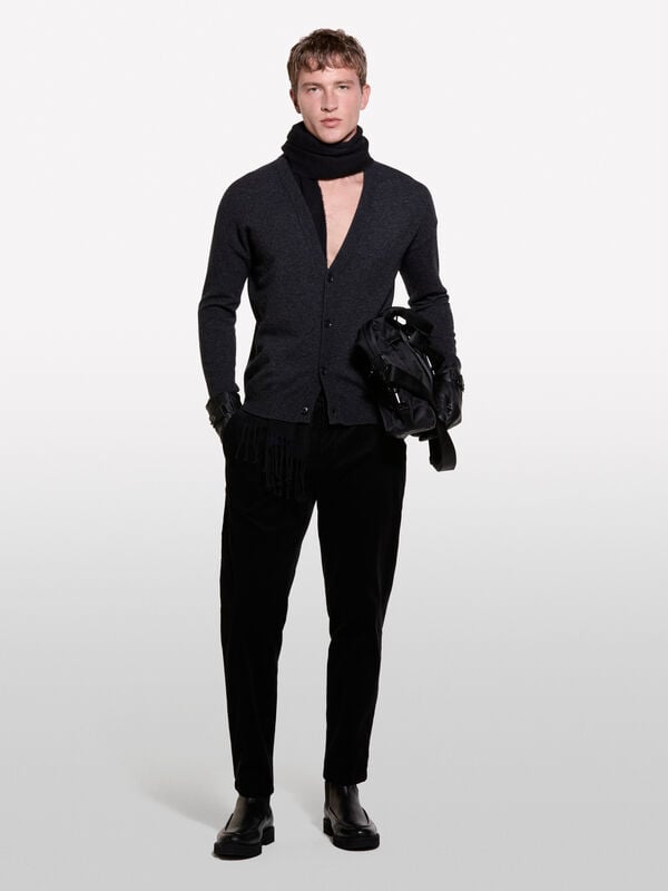 Schwarze Joggers aus Cordsamt - joggers hosen für herren | Sisley