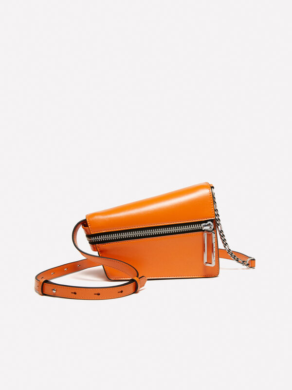 Kleine orangefarbene asymmetrische Tasche - schultertaschen und umhängetaschen für damen | Sisley