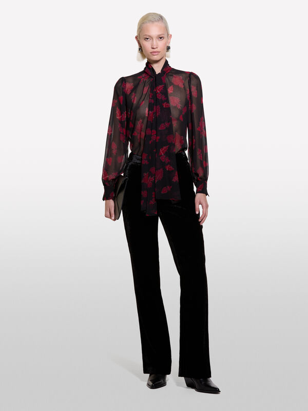 Chiffon-Bluse in Schwarz mit Punkten - blusen für damen | Sisley