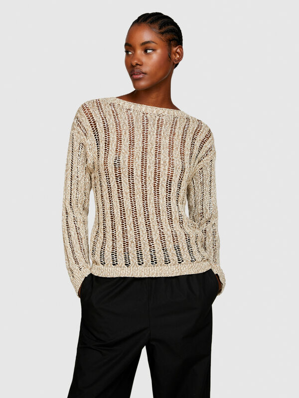 Pullover mit gestreiftem Effekt - pullover u-bootausschnitt für damen | Sisley