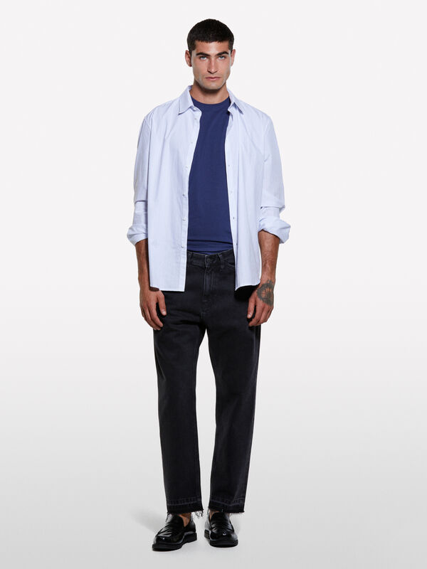 Schwarze Jeans im Regular Fit mit großen Taschen - regular jeans für herren | Sisley