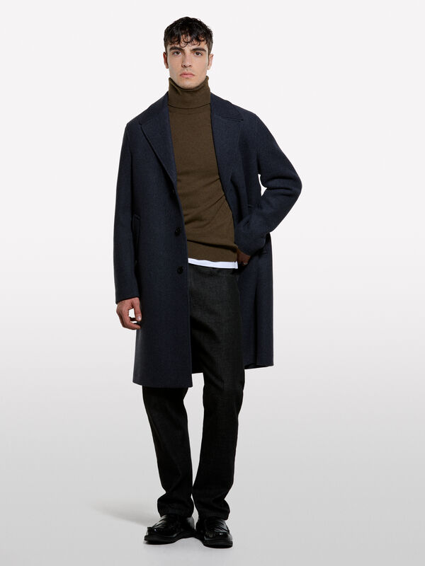 Brauner Pullover mit normaler Passform und hohem Kragen - pullover hoher kragen f&uuml;r herren | Sisley